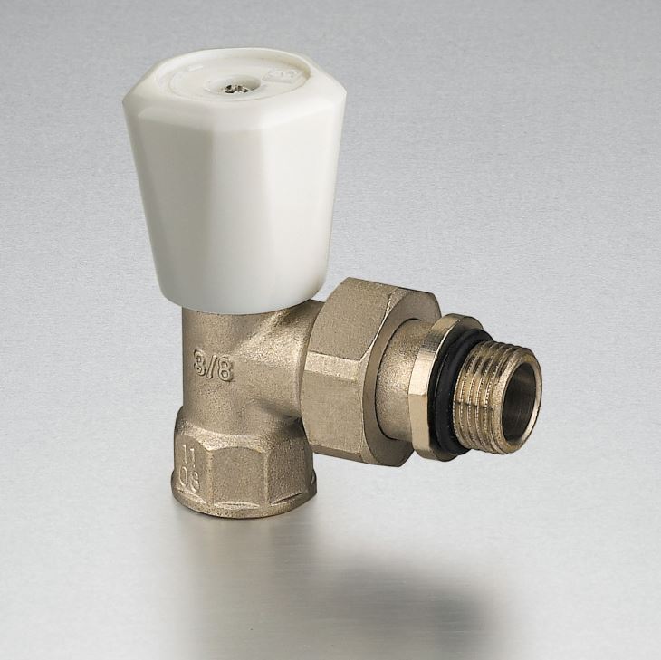 CW617 12/17 (3/8") 15/21 (1/2")brass Radiator Valve White Plastic Handle Valves