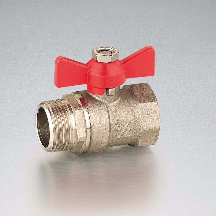 G Male Reducing Butterfly Brass Ball Valve